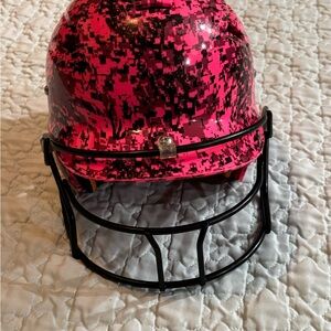 Pink Digital Camo softball Helmet and Worth face mask